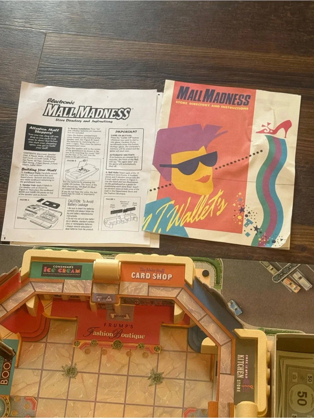 Vintage Electronic Talking Mall Madness Board Game Milton Bradley Incomplete ‘89